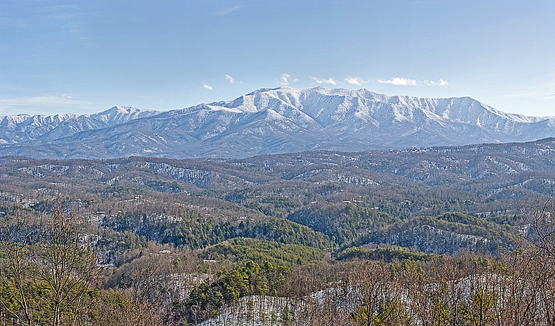 Snowy Smoky Mountain Panorama
