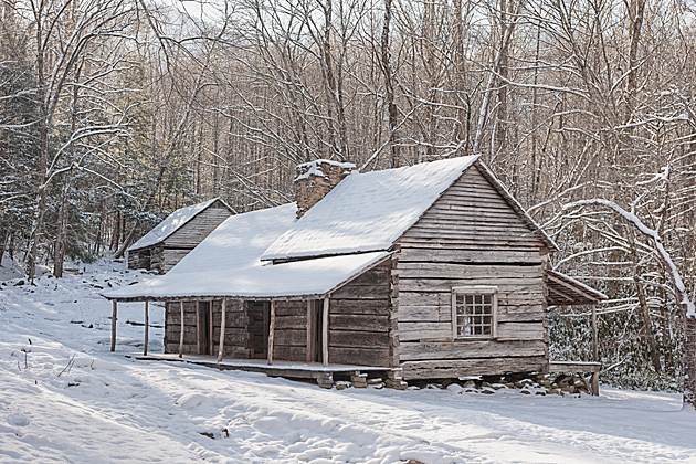 Bud Ogle Cabin in Winter © William Britten use with permission only
