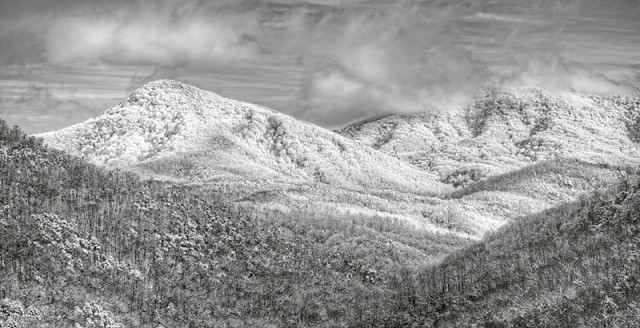 Smoky Mountains in black and white © William Britten use with permission only