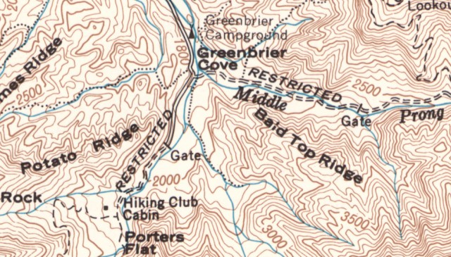 Smoky Mountains 1949 Topo Map